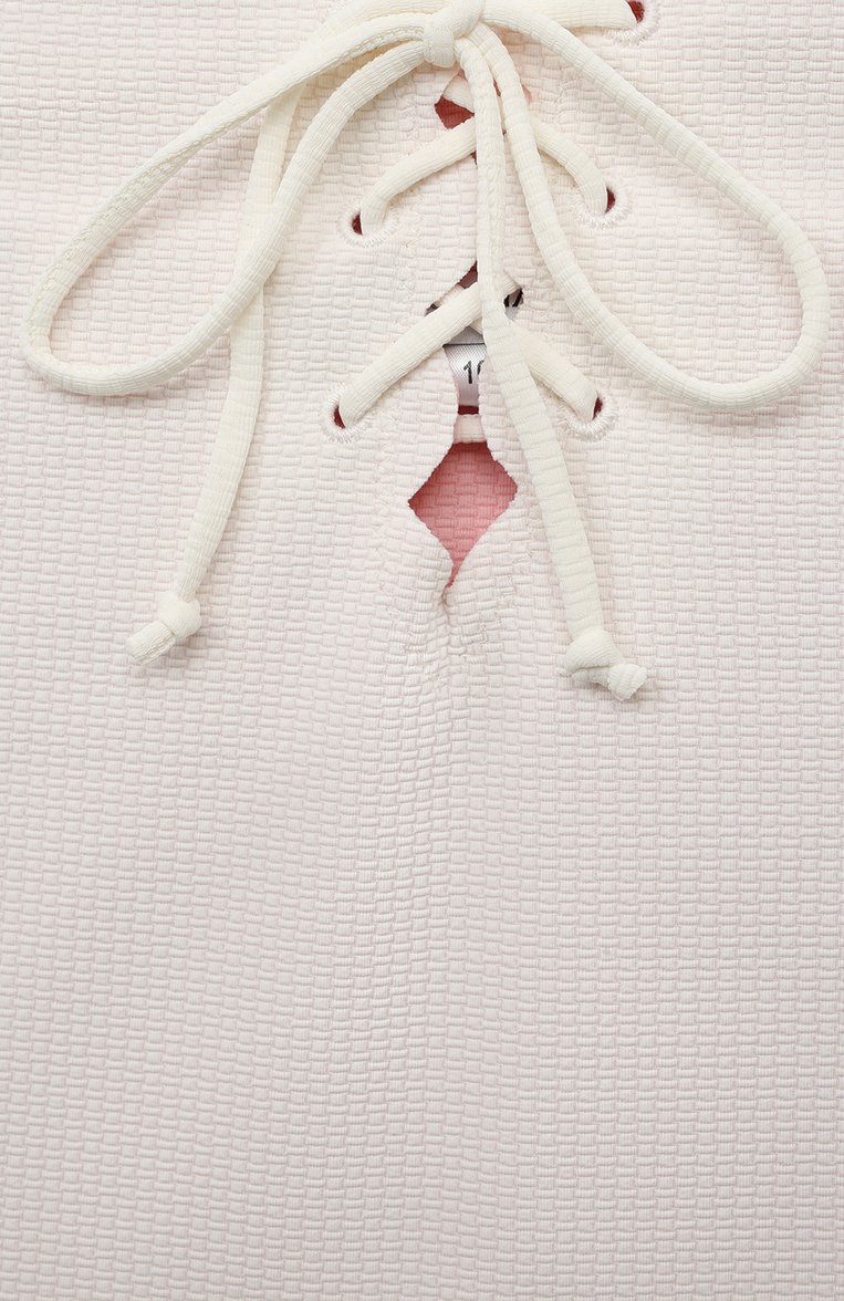 Детского слитный купальник MARYSIA BUMBY белого цвета, арт. B0043 | Фото 3 (Принт: Без принта; Материал внешний: Синтетический материал; М�атериал сплава: Проставлено; Нос: Не проставлено)