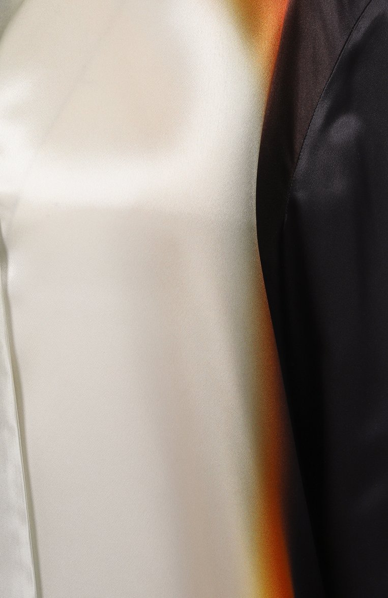 Женская атласная блузка JIL SANDER разноцветного цвета, арт. J01NC0160-J65303 | Фото 6 (Рукава: Длинные; Длина (для топов): Удлиненные; Материал внешний: Вискоза; Стили: Минимализм; Принт: Без принта; Женское Кросс-КТ: Блуза-одежда; Автоматизация состава: Проставлено; Автоматизация ТО: Проставлено)