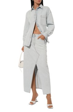 Женская джинсовая юбка MSGM голубого цвета, арт. 3641MDD234L/247268 | Фото 2 (Материал внешний: Хлопок, Деним; Кросс-КТ: Деним; Стили: Гранж; Женское Кросс-КТ: Юбка-карандаш; Длина Ж (юбки, платья, шорты): Макси)