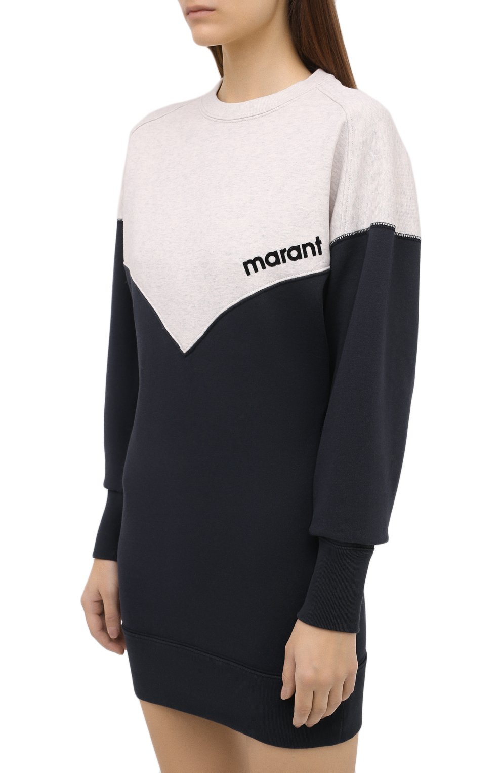 Хлопковое платье ISABEL MARANT ETOILE темно-серого цвета по цене 37250 руб., арт. R01792-20A066E/HEL0YAE, фото 3 Хлопковое платье ISABEL MARANT ETOILE, арт. R01792-20A066E/HEL0YAE, фото 3