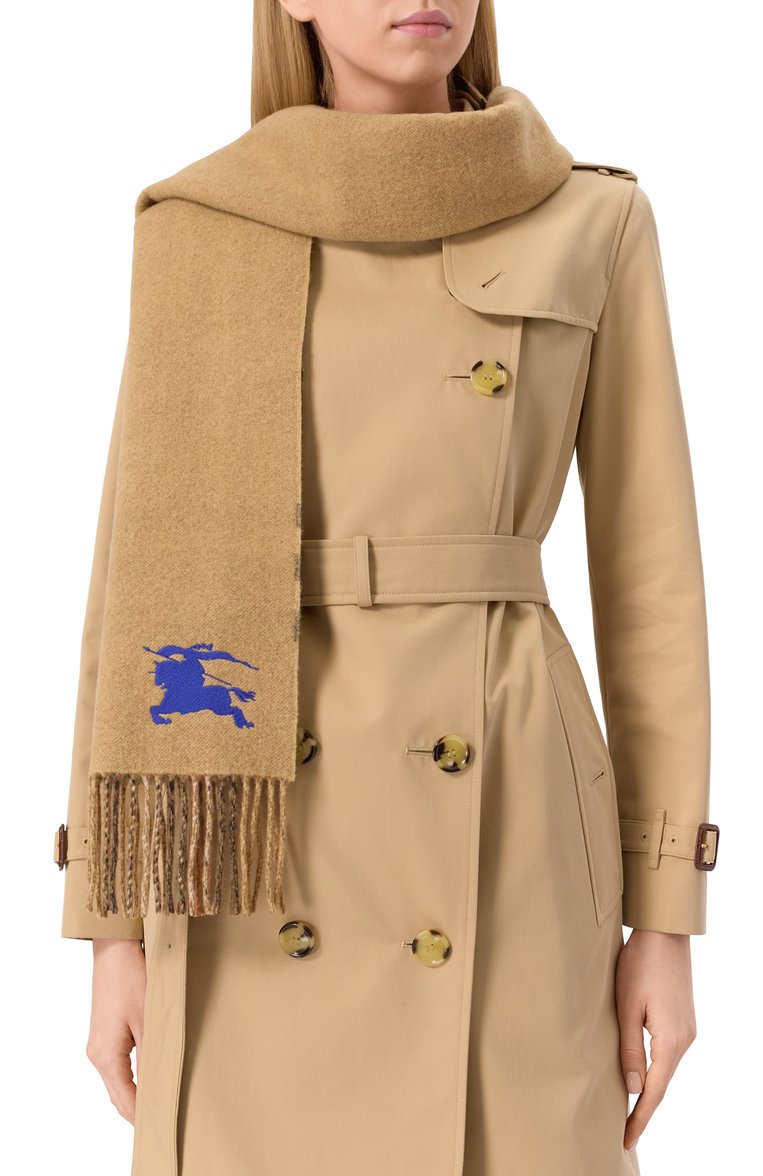 Мужского кашемировый шарф BURBERRY бежевого цвета, арт. 8094710 | Фото 3 (Материал: Текстиль, Кашемир, Шерсть; Нос: Не проставлено; Кросс-КТ: кашемир; Региональные ограничения белый список (Axapta Mercury): Не проставлено)