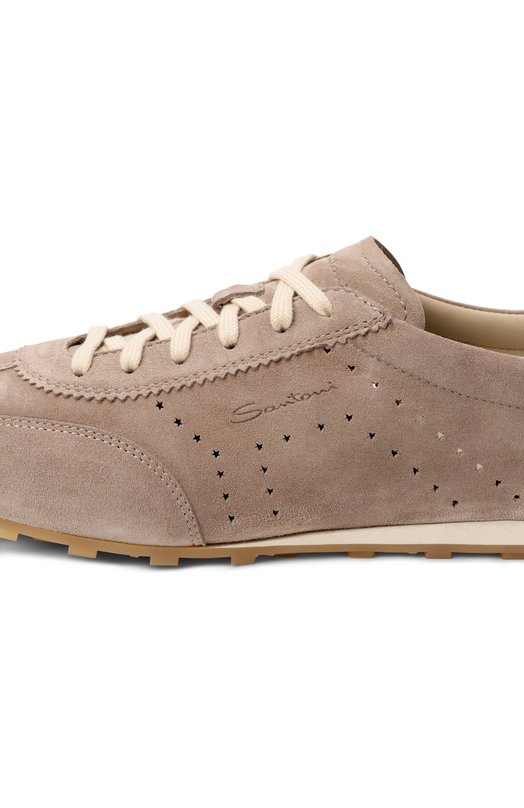 Замшевые кроссовки Santoni WBGG61356BIFTTKR Бежевый  WBGG61356BIFTTKR Фото 7