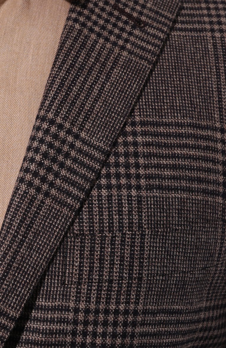 Мужской шерстяной пиджак CORNELIANI фиолетового цвета, арт. 946002-9416216 | Фото 7 (Длина (для топов): Стандартные; Драгоценные камни: Проставлено; Материал сплава: Проставлено; Рукава: Длинные; Материал внешний: Шерсть; 1-2-бортные: Однобортные; Случай: Повседневный; Пиджаки М: Прямой; Стили: Кэжуэл)