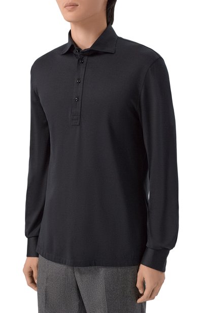 Поло из шелка и хлопка BRUNELLO CUCINELLI, арт. MH8363914, фото 3