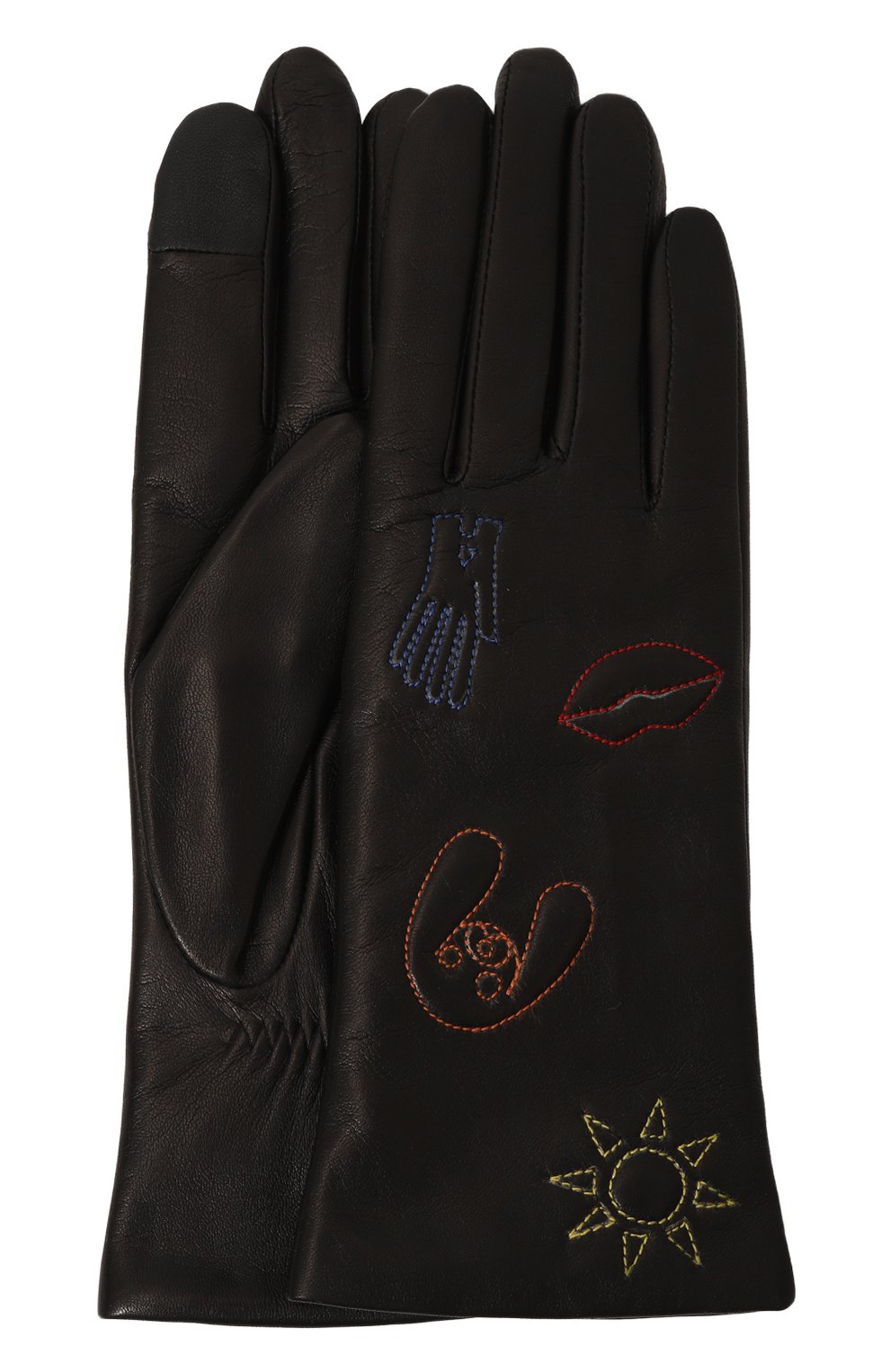 Кожаные перчатки AGNELLE черного цвета по цене 20700 руб., арт. CALISTA/A, фото 1 Кожаные перчатки AGNELLE, арт. CALISTA/A, фото 1