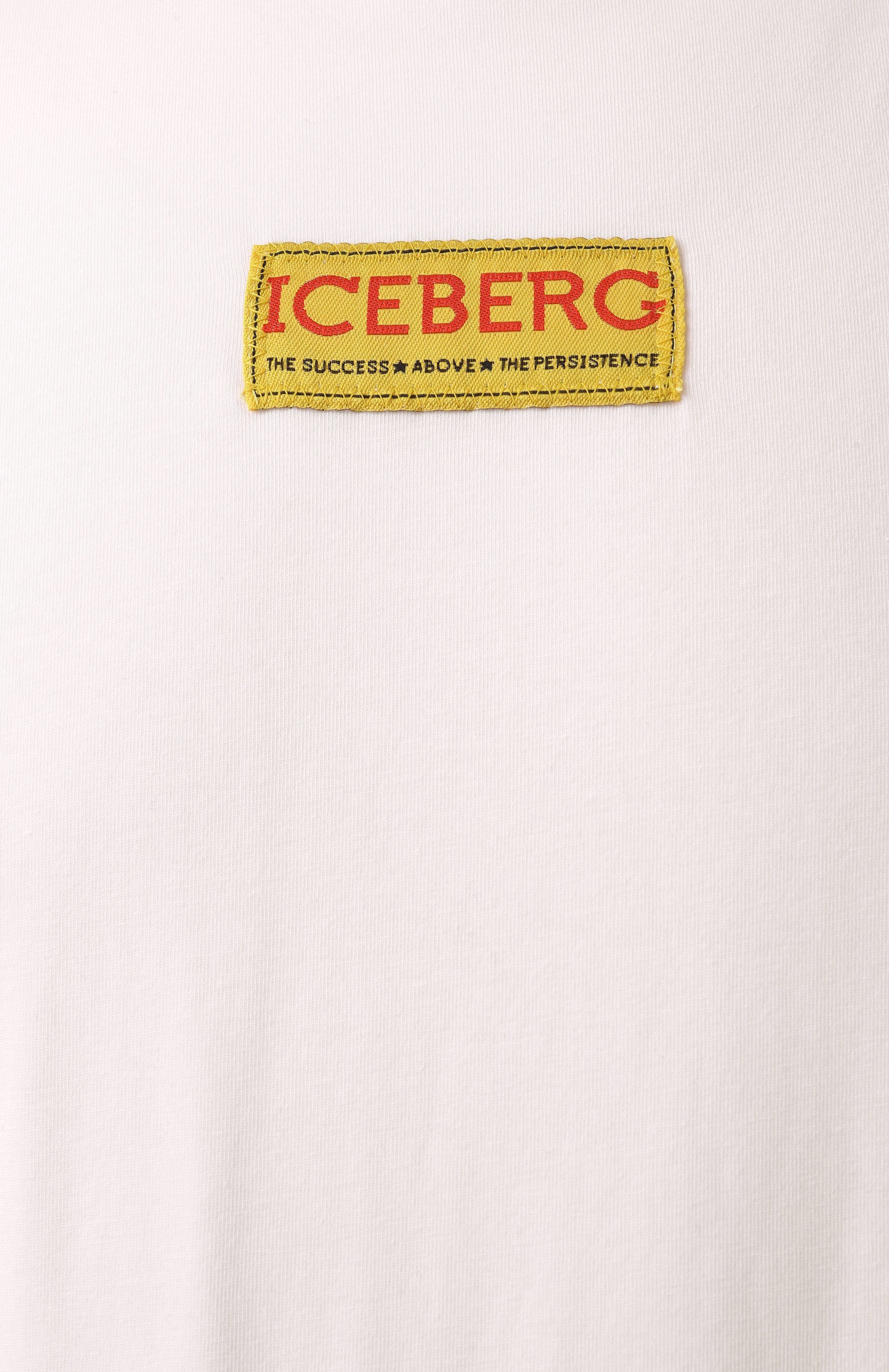 Хлопковая футболка ICEBERG белого цвета по цене 14600 руб., арт. F019/6318, фото 6 Хлопковая футболка ICEBERG, арт. F019/6318, фото 6