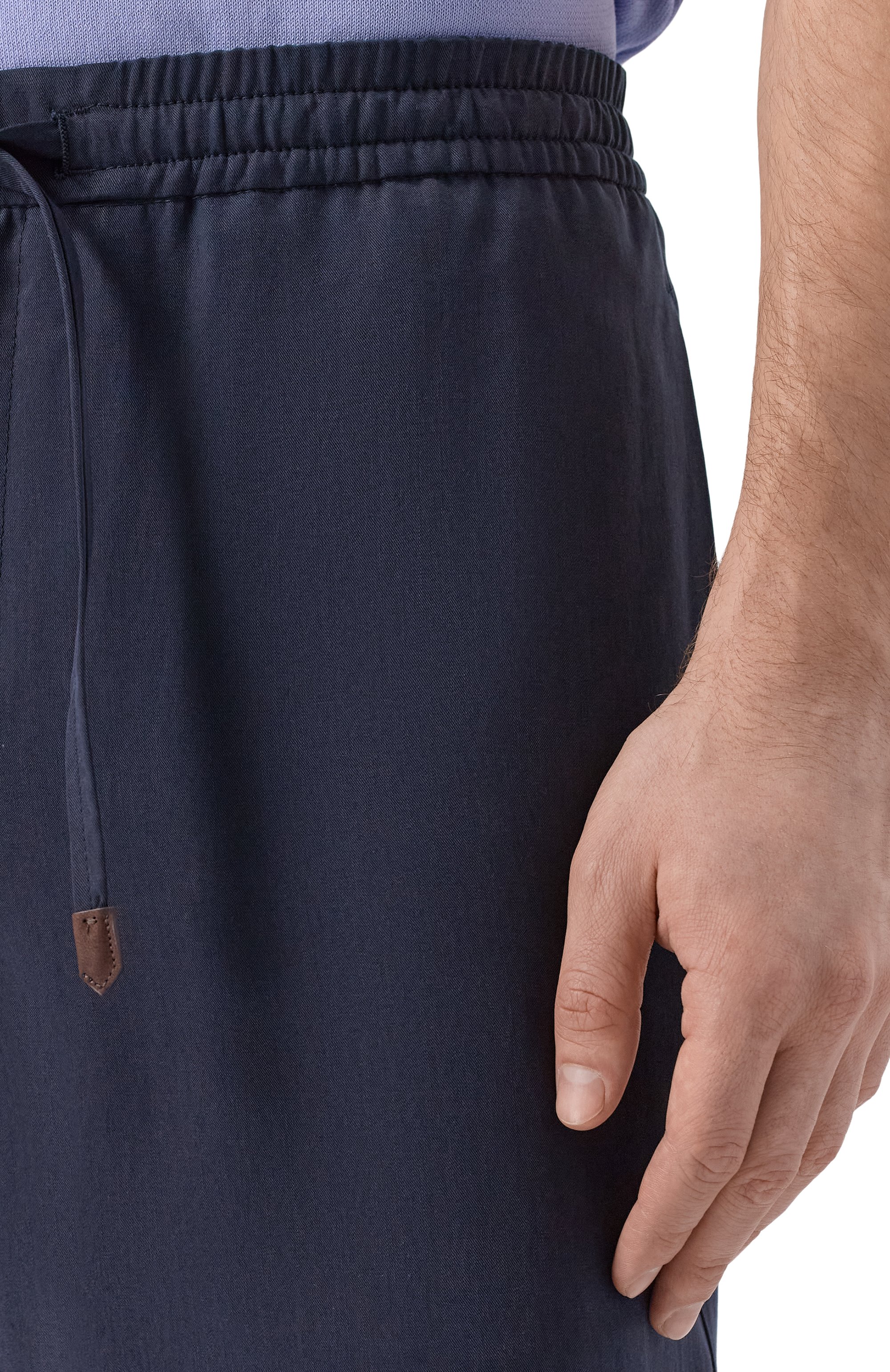 Брюки из лиоцелла CANALI темно-синего цвета по цене 62200 руб., арт. U97003/AE05574, фото 5 Брюки из лиоцелла CANALI, арт. U97003/AE05574, фото 5