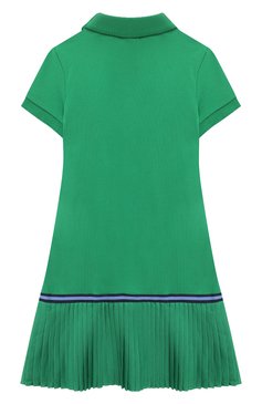 Детское хлопковое платье POLO RALPH LAUREN зеленого цвета, арт. 312862334 | Фото 2 (Материал внешний: Хлопок; Рукава: Короткие; Девочки Кросс-КТ: Платье-одежда; Случай: Повседневный; Драгоценные камни: Проставлено; Материал сплава: Проставлено; Ростовка одежда: 5 лет | 110 см, 6 лет | 116 см)