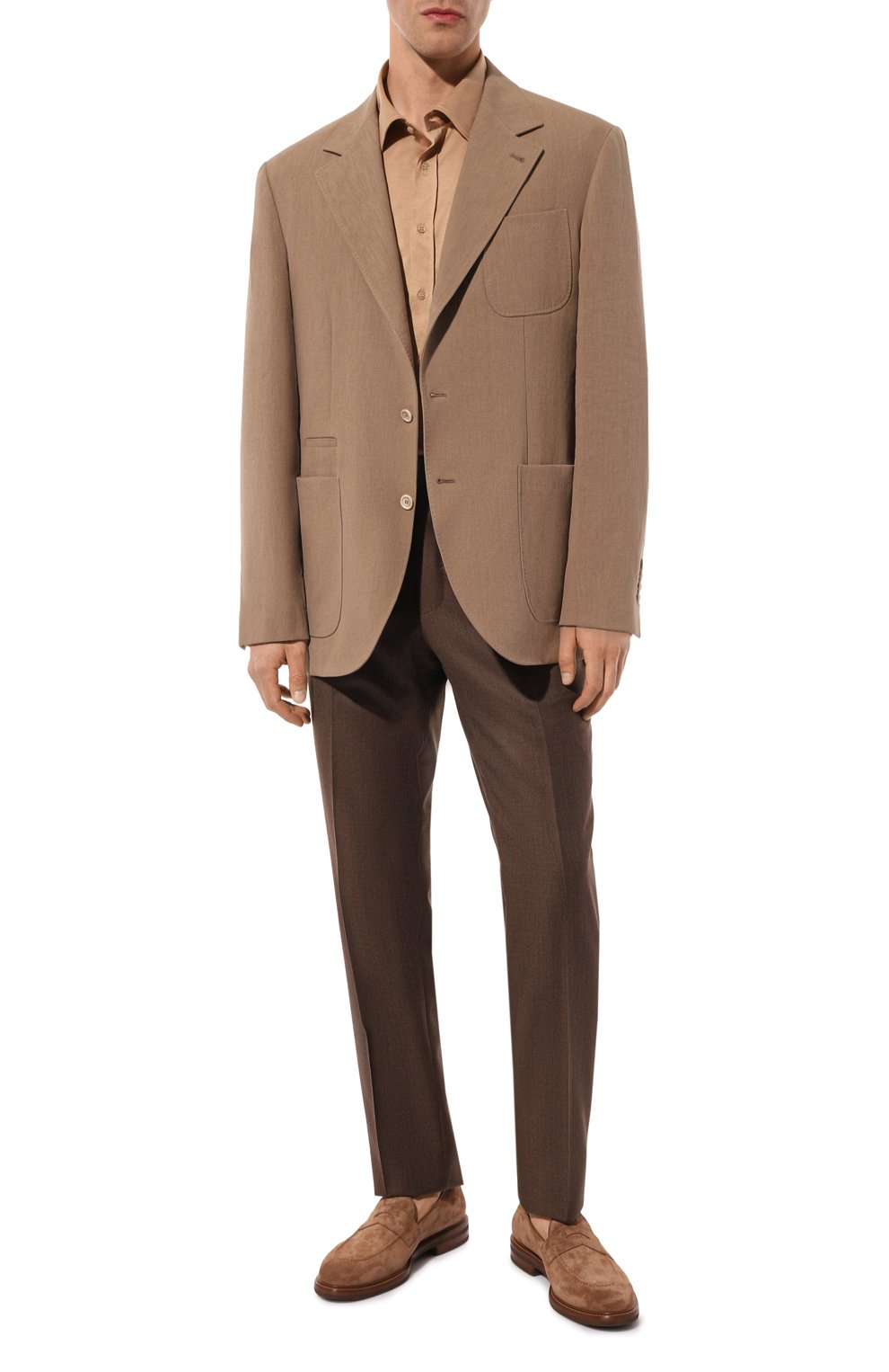 Льняной пиджак BRUNELLO CUCINELLI темно-бежевого цвета по цене 451500 руб., арт. MW4317BND, фото 2 Льняной пиджак BRUNELLO CUCINELLI, арт. MW4317BND, фото 2