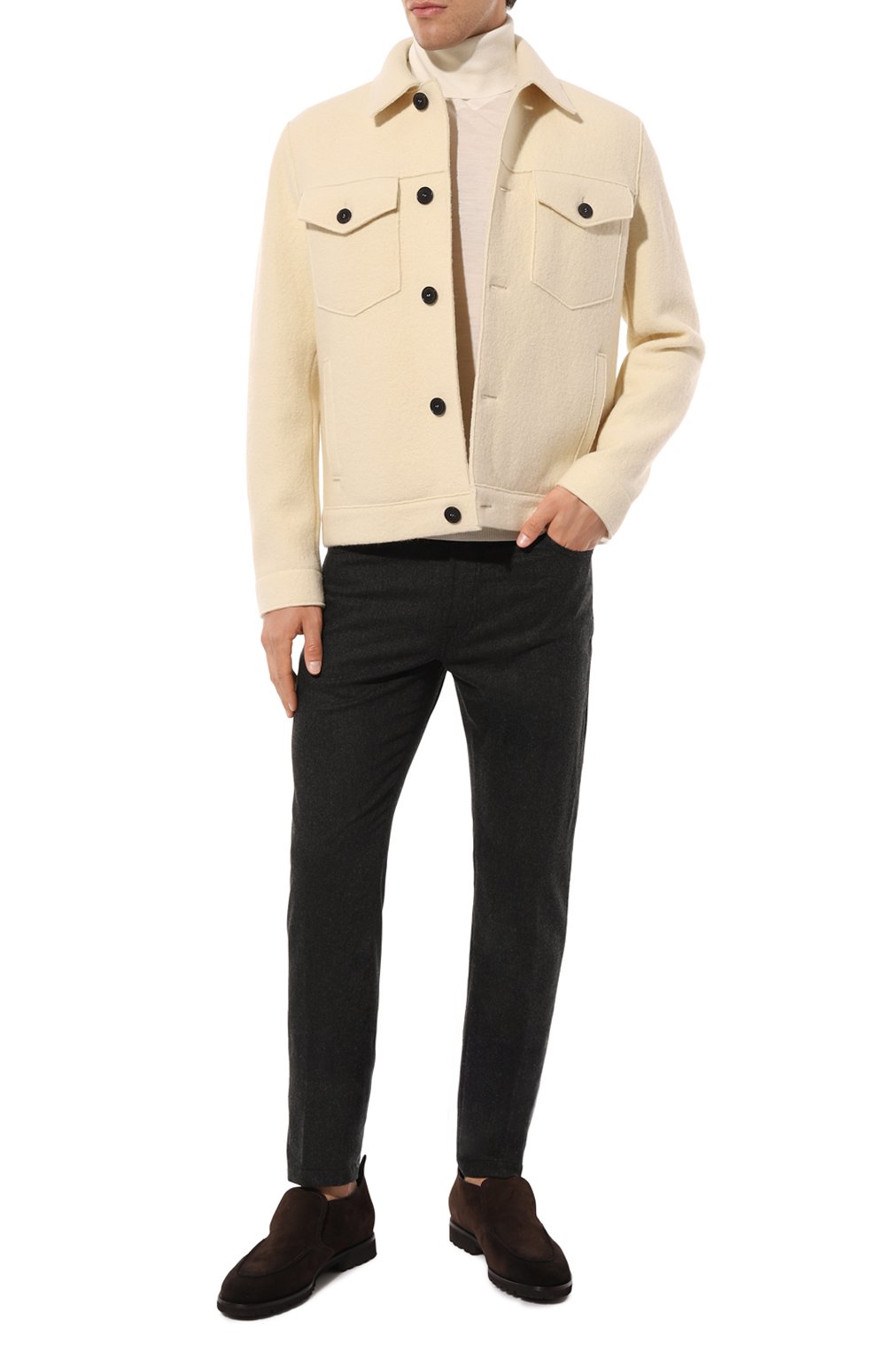 Брюки из шерсти и кашемира MARCO PESCAROLO темно-серого цвета по цене 61550 руб., арт. NERAN0M/5029, фото 2 Брюки из шерсти и кашемира MARCO PESCAROLO, арт. NERAN0M/5029, фото 2