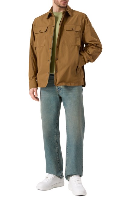 Мужская куртка-рубашка matro MONCLER коричневого цвета, арт. 1A00096/54A91 | Фото 2 (Материал сплава: Проставлено; Длина (верхняя одежда): Короткие; Драгоценные камни: Проставлено; Материал подклада: Синтетический материал; Рукава: Длинные; Материал внешний: Синтетический материал)
