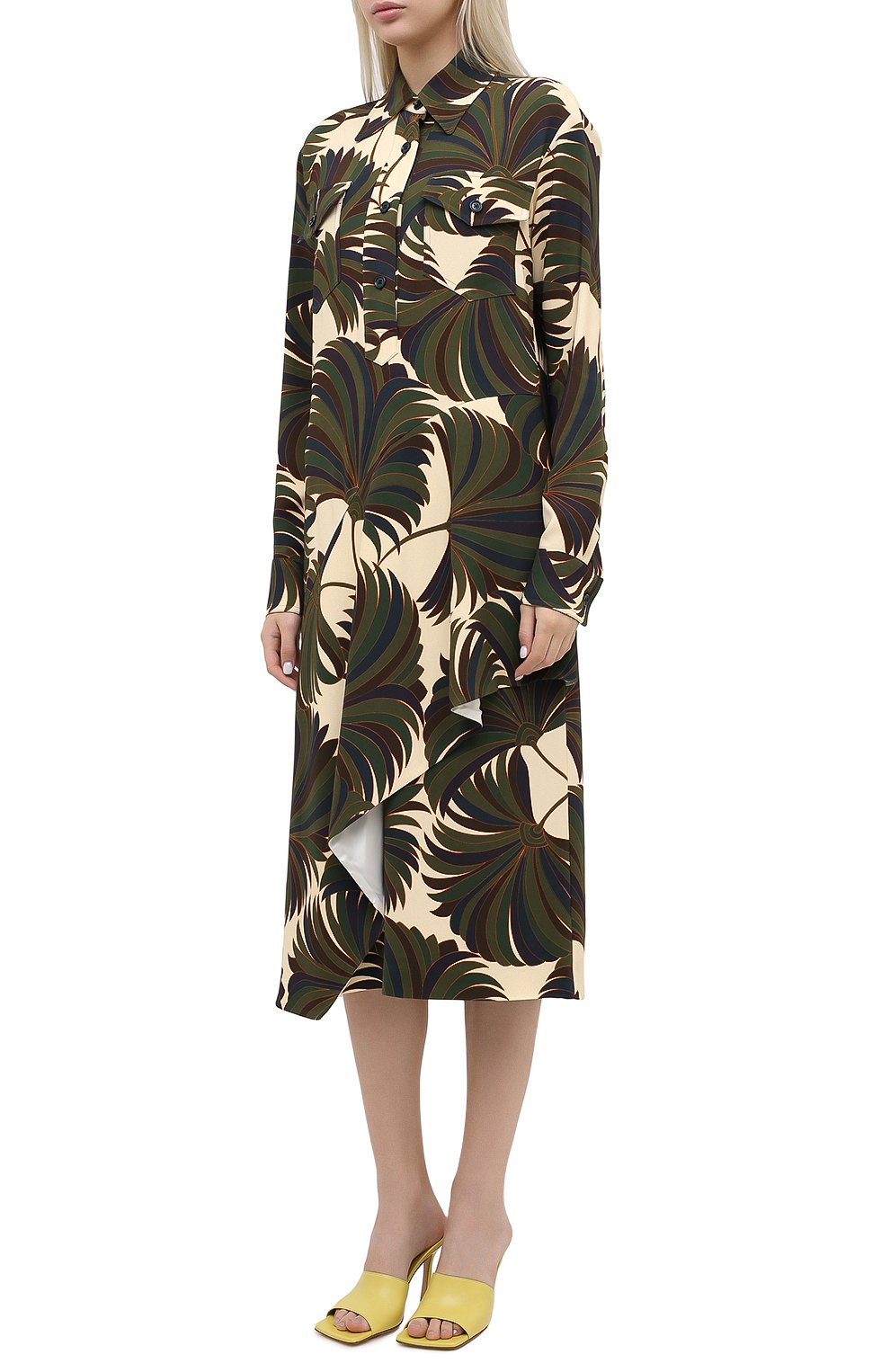 Платье из вискозы DRIES VAN NOTEN зеленого цвета по цене 128500 руб., арт. 202-18610-1377, фото 3 Платье из вискозы DRIES VAN NOTEN, арт. 202-18610-1377, фото 3