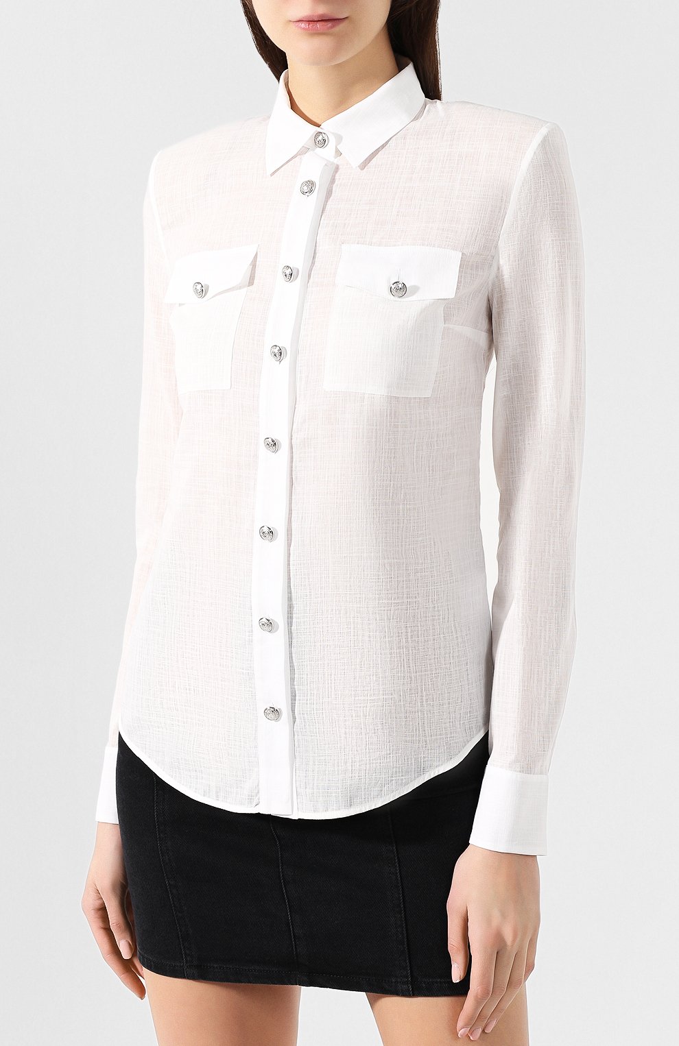 Рубашка из смеси хлопка и льна BALMAIN, арт. RF12210/C087, фото 3