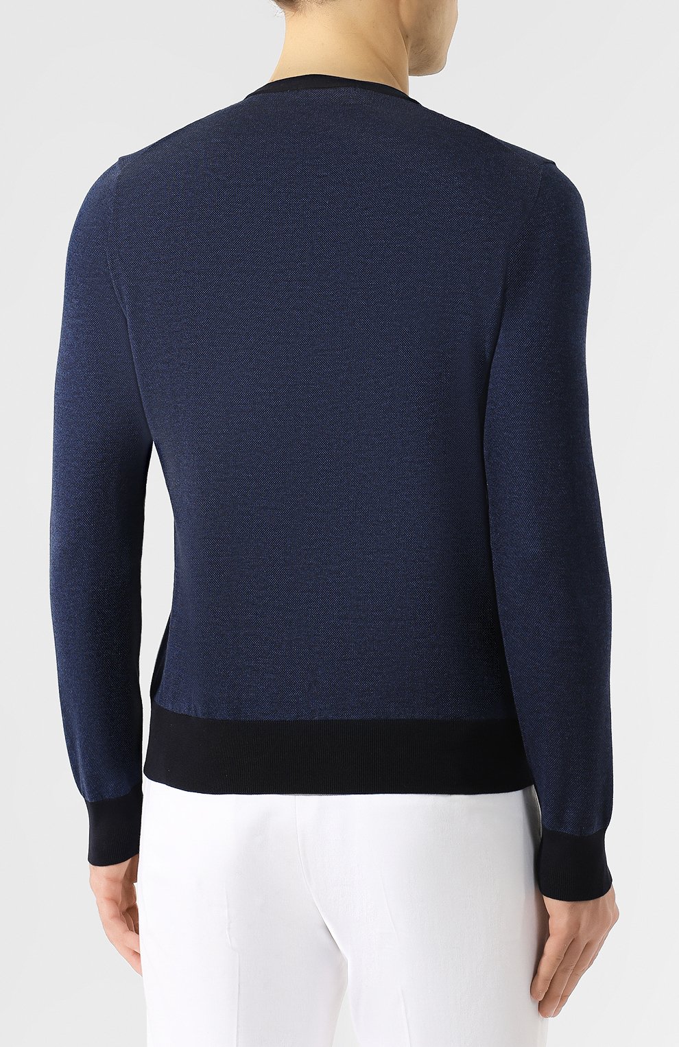 Хлопковый джемпер FIORONI синего цвета по цене 48200 руб., арт. M18203A1, фото 4 Хлопковый джемпер FIORONI, арт. M18203A1, фото 4