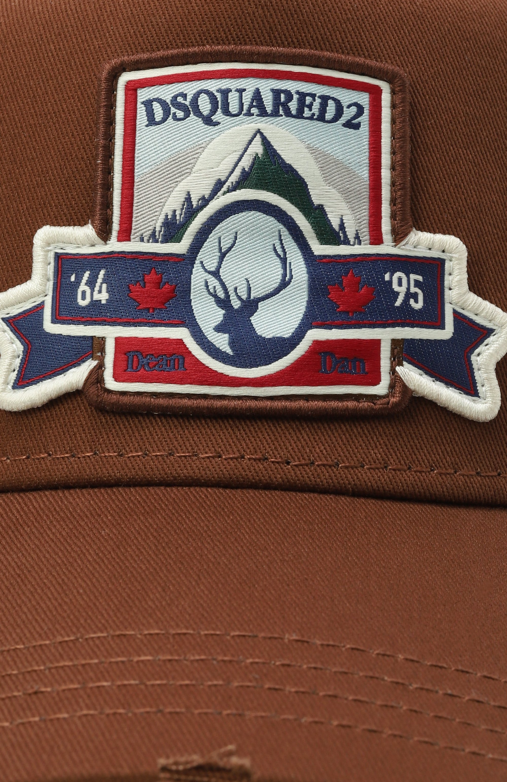 Хлопковая бейсболка DSQUARED2 коричневого цвета по цене 29600 руб., арт. BCM0927/05C00001, фото 4 Хлопковая бейсболка DSQUARED2, арт. BCM0927/05C00001, фото 4