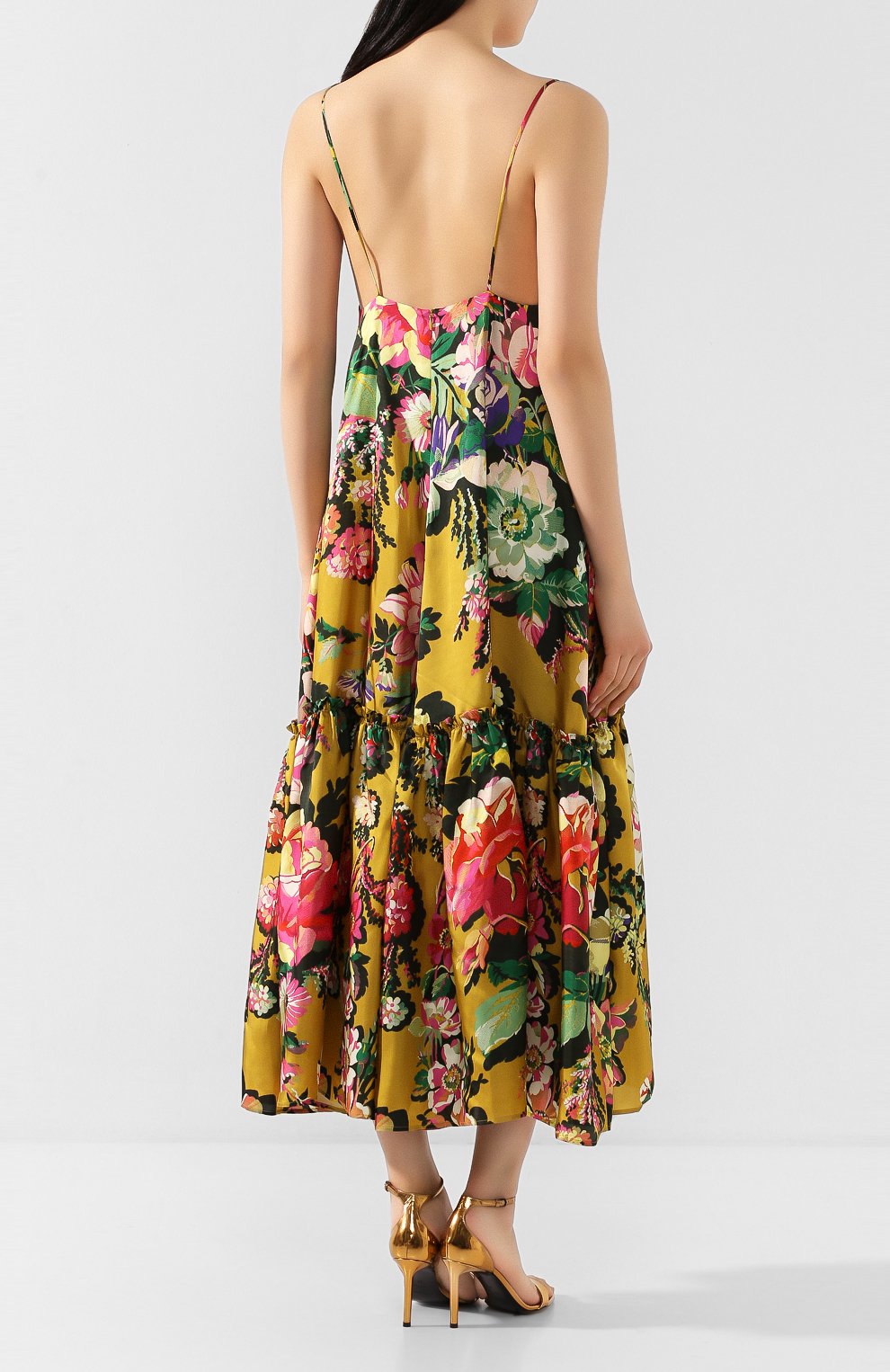 Платье из вискозы DRIES VAN NOTEN желтого цвета по цене 108000 руб., арт. 201-11052-9436, фото 4 Платье из вискозы DRIES VAN NOTEN, арт. 201-11052-9436, фото 4