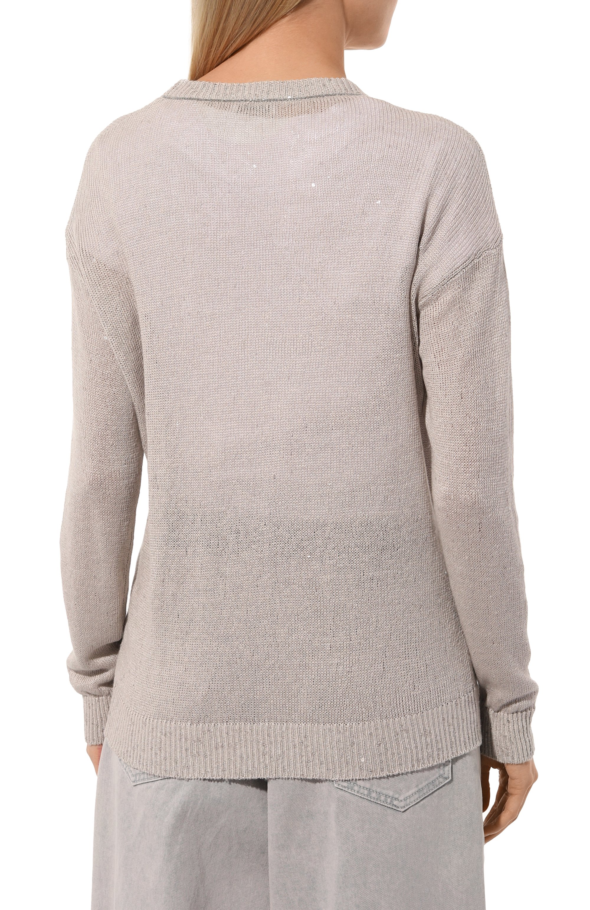 Пуловер изо льна и шелка BRUNELLO CUCINELLI, арт. M1000B1032, фото 4