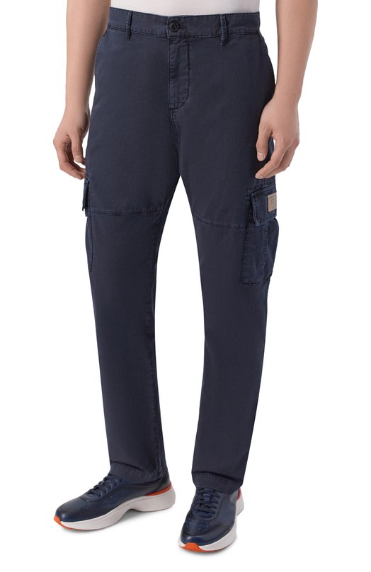 Хлопковые брюки-карго Aeronautica Militare PA1719UCT04332 Синий  PA1719UCT04332 Фото 3