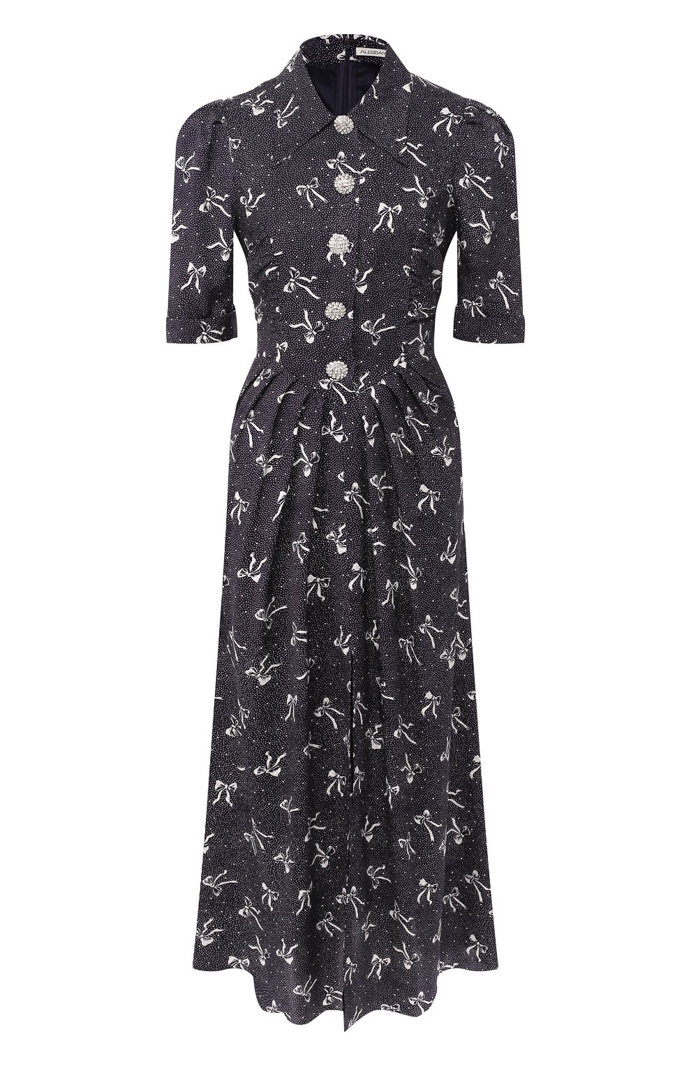 Шелковое платье ALESSANDRA RICH синего цвета по цене 129500 руб., арт. FAB1870-F2541, фото 1 Шелковое платье ALESSANDRA RICH, арт. FAB1870-F2541, фото 1