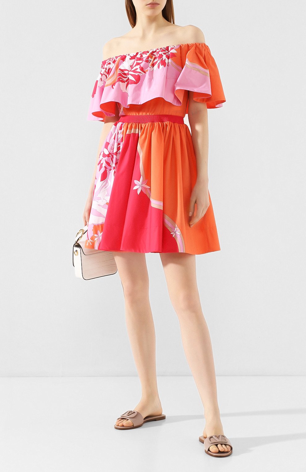 Хлопковое платье EMILIO PUCCI разноцветного цвета по цене 143500 руб., арт. 0ERG45/0E862, фото 2 Хлопковое платье EMILIO PUCCI, арт. 0ERG45/0E862, фото 2