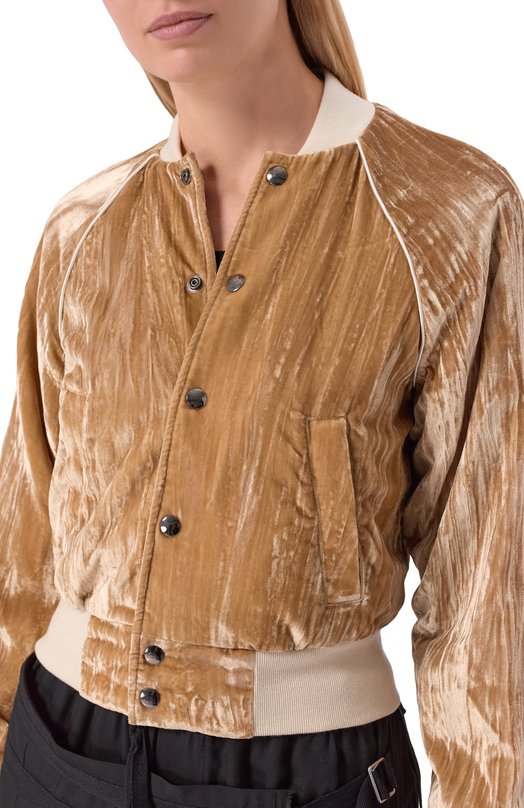 Бархатный бомбер Ann Demeulemeester B0013777/FA710 Бежевый  B0013777/FA710 Фото 5