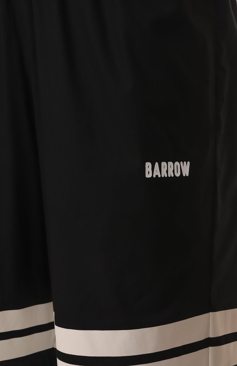 Мужские хлопковые шорты BARROW черного цвета, арт. S5BWMABE042 | Фото 6 (Длина Шорты М: До колена; Материал внешний: Хлопок; Стили: Спорт-шик; Случай: Повседневный; Принт: Без принта; Детали: Декор; Автоматизация состава: Проставлено; Автоматизация ТО: Проставлено)