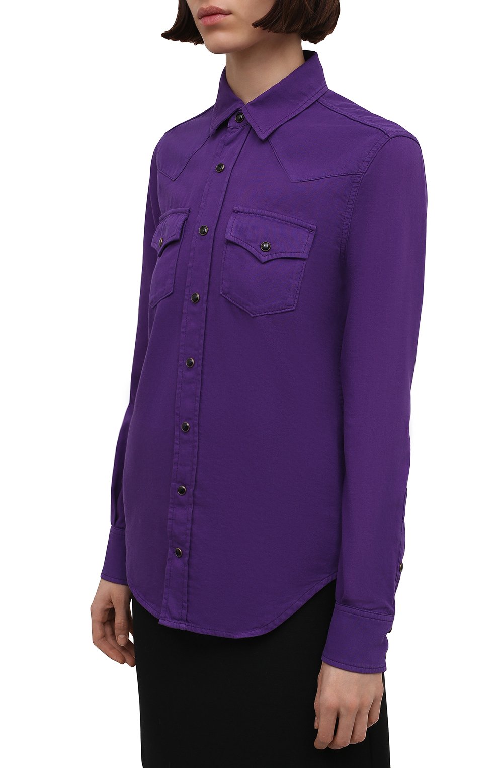 Хлопковая рубашка SAINT LAURENT, арт. 615139/YK972, фото 3