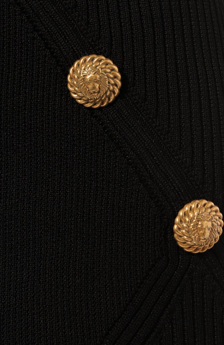 Женская юбка из вискозы BALMAIN черного цвета, арт. BF0LB194KF24 | Фото 5 (Материал внешний: Вискоза; Длина Ж (юбки, платья, шорты): Мини)