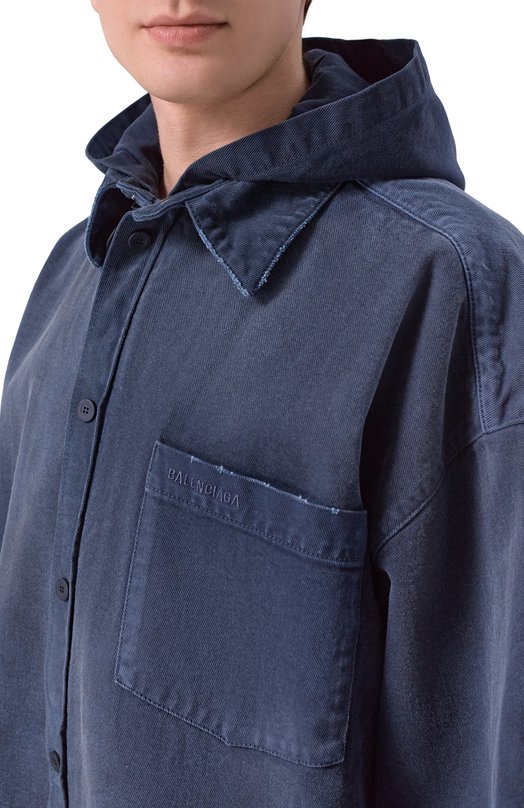 Джинсовая куртка-рубашка Balenciaga 857178/TTW64 Синий  857178/TTW64 Фото 5