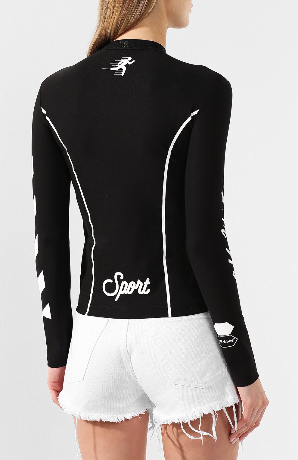 Лонгслив OFF-WHITE черного цвета по цене 36450 руб., арт. 0WAB016S19E020771001, фото 4 Лонгслив OFF-WHITE, арт. 0WAB016S19E020771001, фото 4