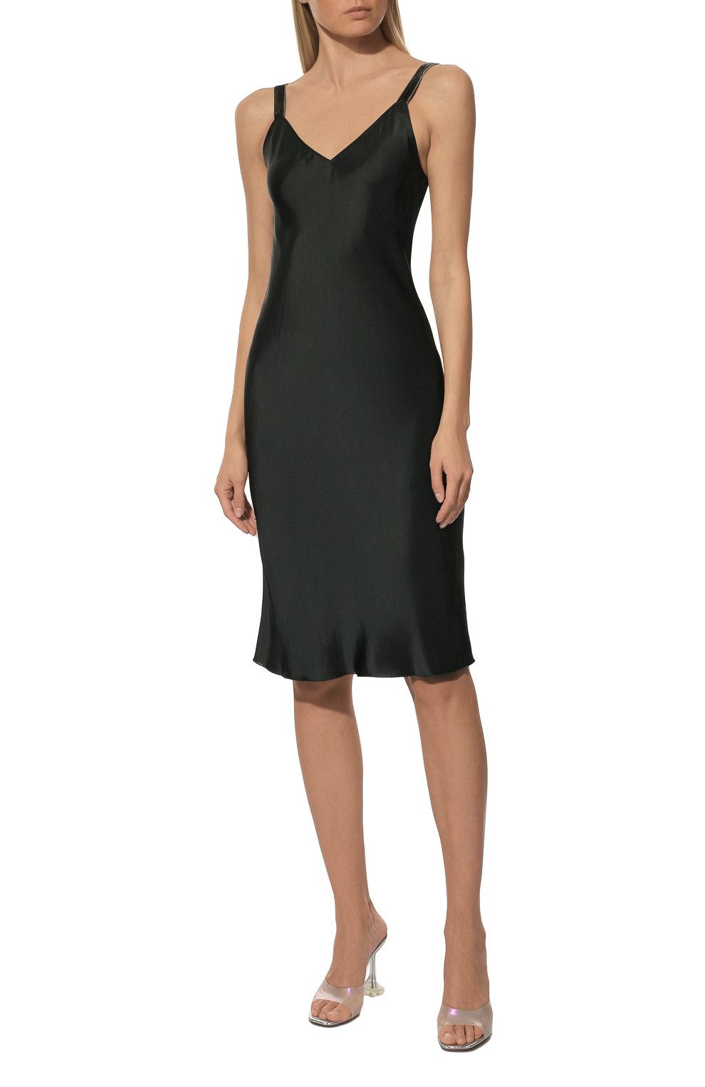Платье из вискозы HELMUT LANG темно-зеленого цвета по цене 67750 руб., арт. J09HW610, фото 3 Платье из вискозы HELMUT LANG, арт. J09HW610, фото 3