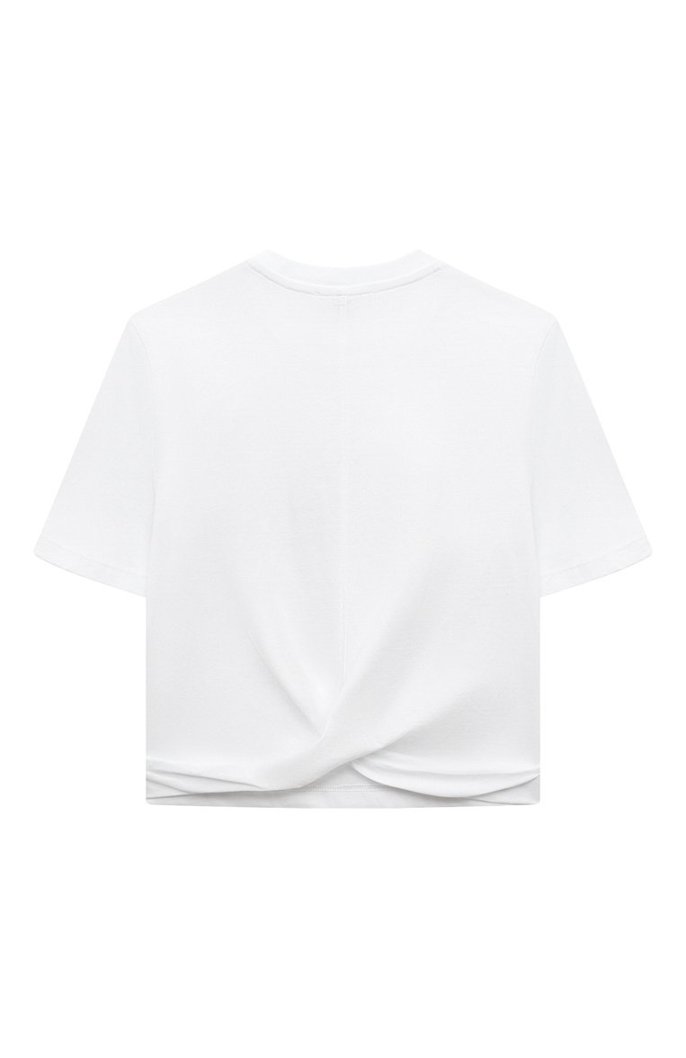 Детская хлопковая футболка MSGM KIDS белого цвета, арт. S4MSJGTH122 | Фото 2 (Рукава: Короткие; Материал внешний: Хлопок; Девочки Кросс-КТ: футболка-одежда)