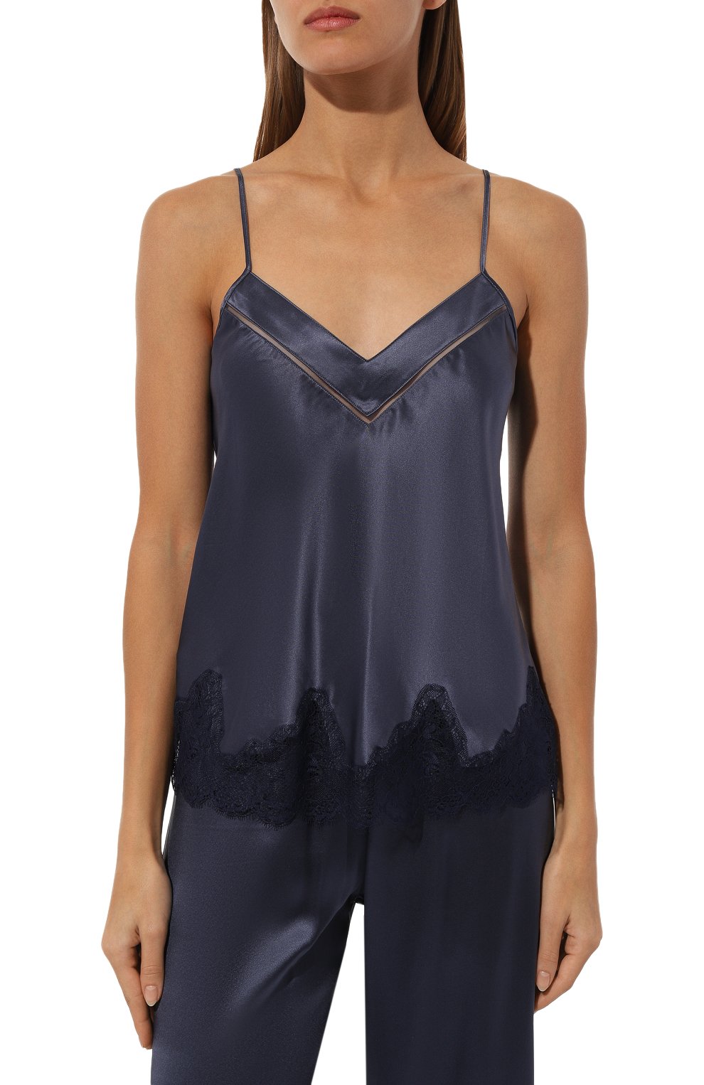 Шелковая пижама SIMONE PERELE синего цвета по цене 46000 руб., арт. 17F900-15B660, фото 3 Шелковая пижама SIMONE PERELE, арт. 17F900-15B660, фото 3