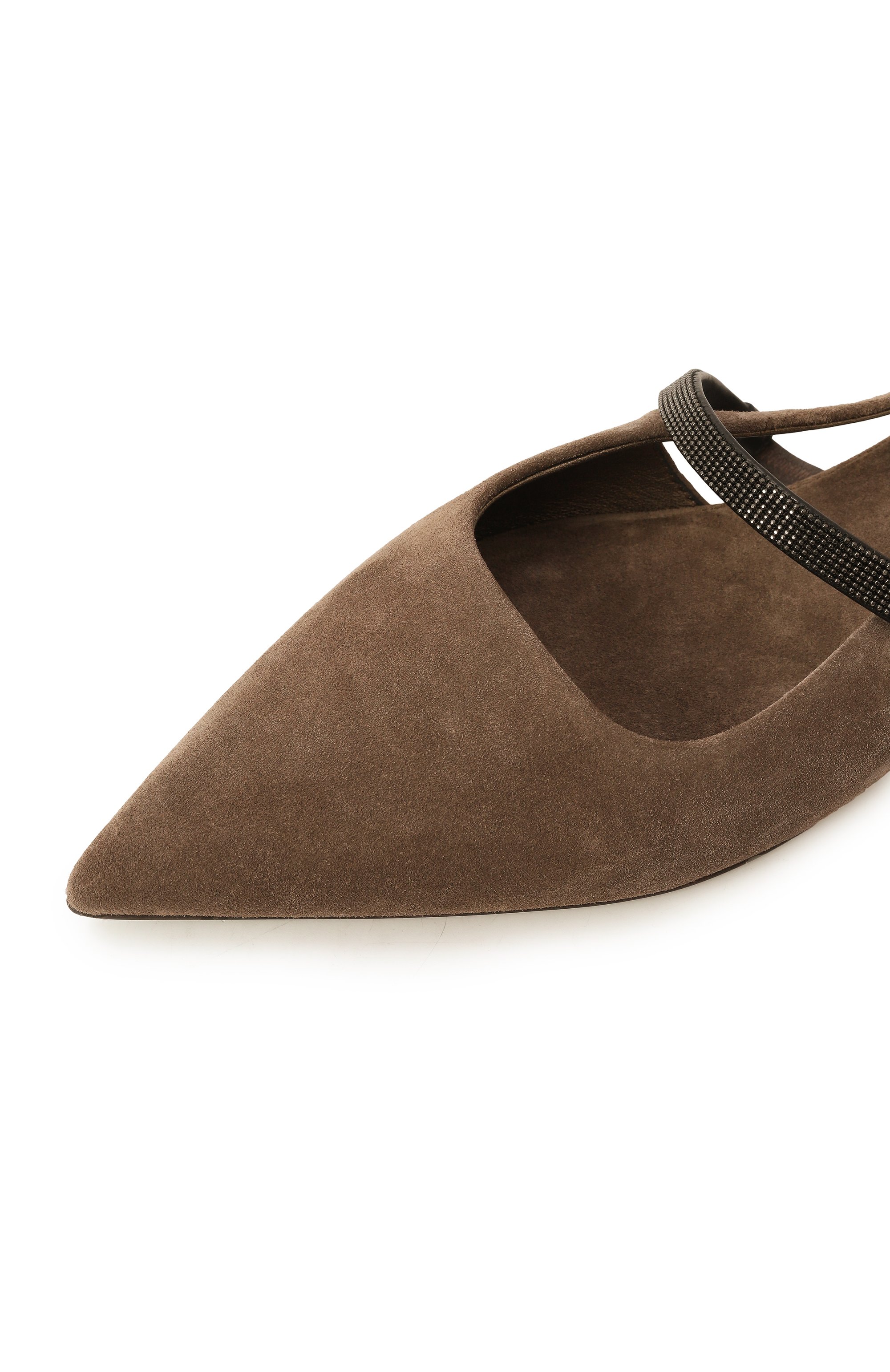 Замшевые балетки BRUNELLO CUCINELLI коричневого цвета по цене 120500 руб., арт. MZSFCB1214, фото 6 Замшевые балетки BRUNELLO CUCINELLI, арт. MZSFCB1214, фото 6