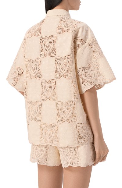 Хлопковая рубашка ZIMMERMANN кремового цвета по цене 147000 руб., арт. 5894TRS262, фото 4 Хлопковая рубашка ZIMMERMANN, арт. 5894TRS262, фото 4