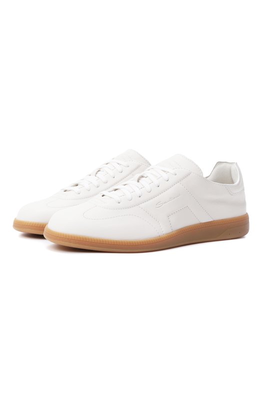 Кожаные кеды DBS-Olympic Santoni MBPG22072FARTFRI Белый MBPG22072FARTFRI