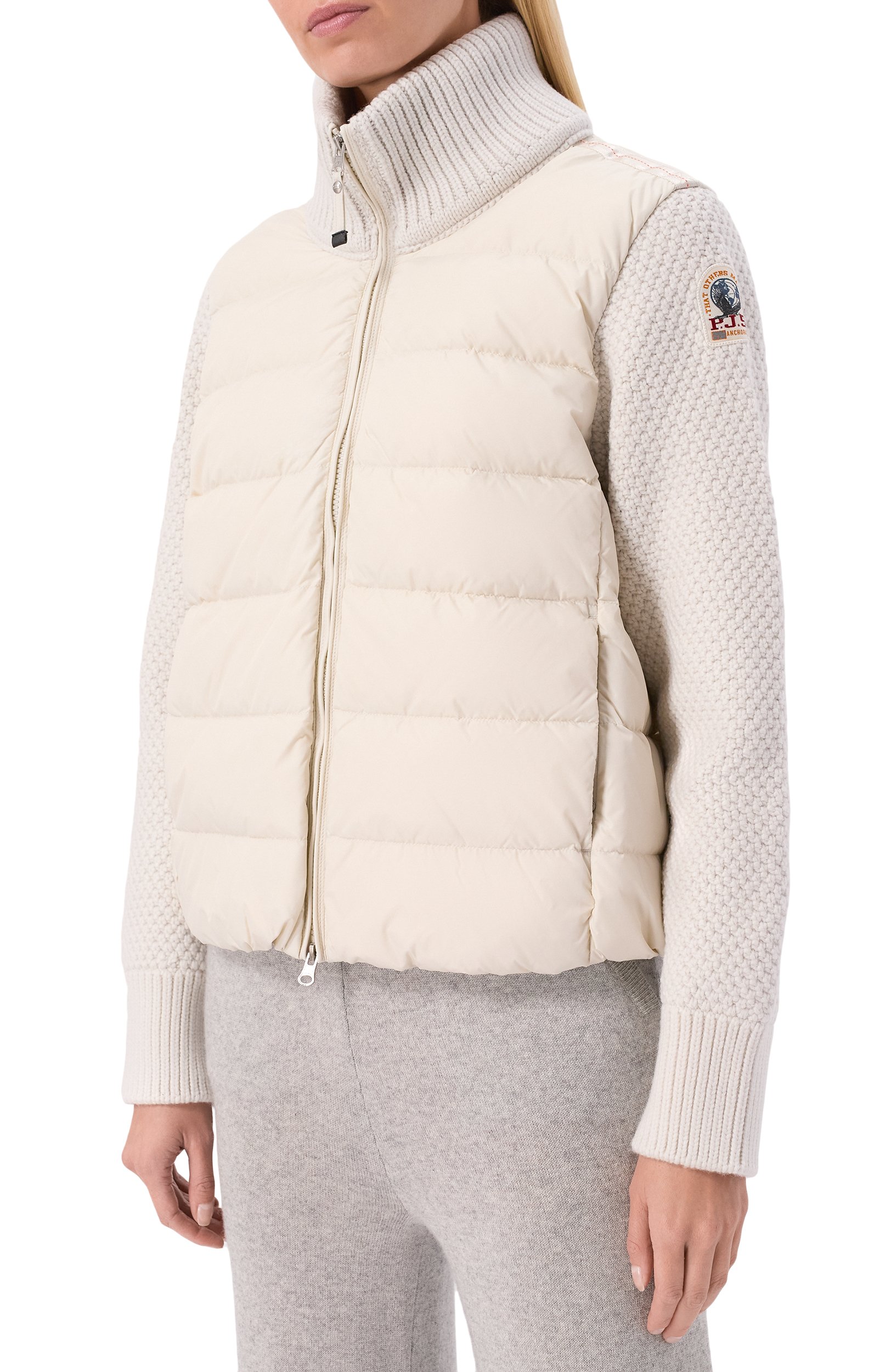 Комбинированная куртка PARAJUMPERS белого цвета по цене 73900 руб., арт. 26WMPWHYHS35, фото 3 Комбинированная куртка PARAJUMPERS, арт. 26WMPWHYHS35, фото 3