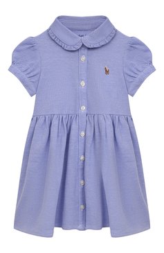 Женский комплект из платья и шорт POLO RALPH LAUREN голубого цвета, арт. 310734896 | Фото 2 (Материал внешний: Хлопок; Нос: Не проставлено; Материал сплава: Проставлено; Региональные ограничения белый список (Axapta Mercury): Не проставлено; Ростовка одежда: 18 мес | 86 см)