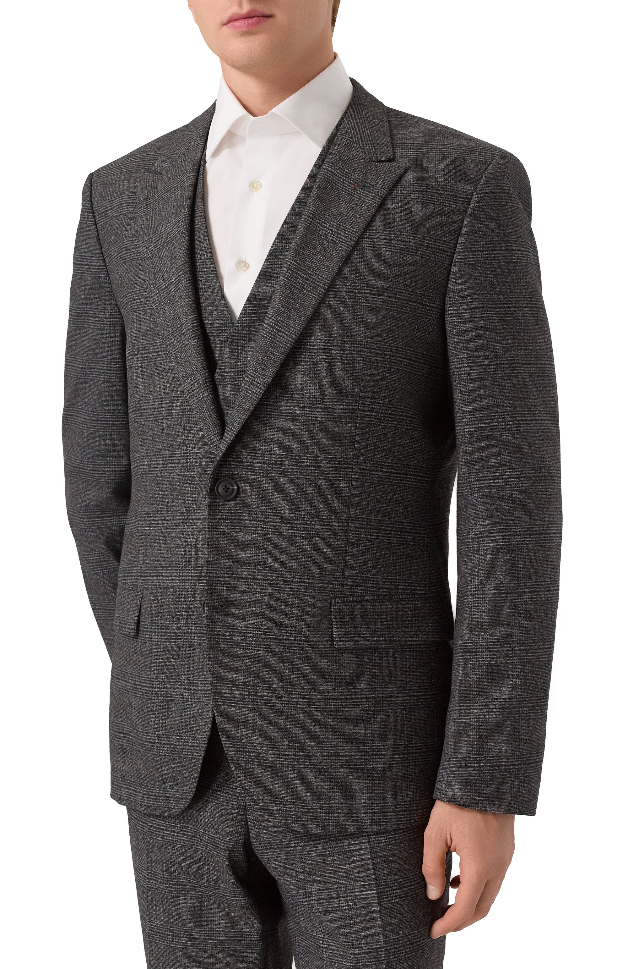 Костюм-тройка HUGO серого цвета по цене 87100 руб., арт. 50528361, фото 2 Костюм-тройка HUGO, арт. 50528361, фото 2