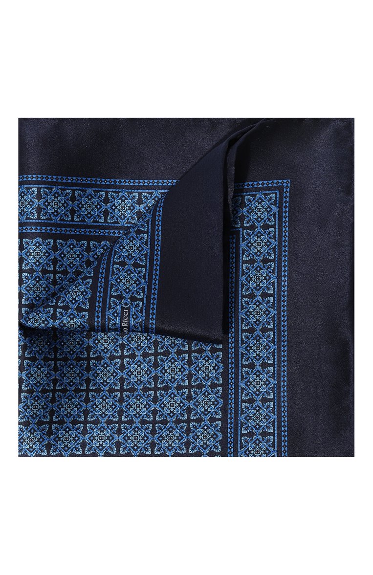 Мужской комплект из галстука и платка STEFANO RICCI синего цвета, арт. DH/49101 | Фото 5 (Принт: С принтом; Материал: Текстиль, Шелк; Материал сплава: Проставлено; Нос: Не проставлено)