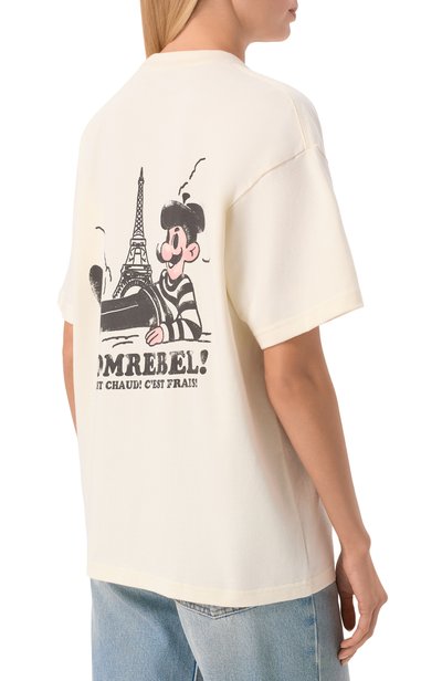 Хлопковая футболка DOMREBEL кремового цвета по цене 22100 руб., арт. BAGUETTE/T-SHIRT, фото 4 Хлопковая футболка DOMREBEL, арт. BAGUETTE/T-SHIRT, фото 4