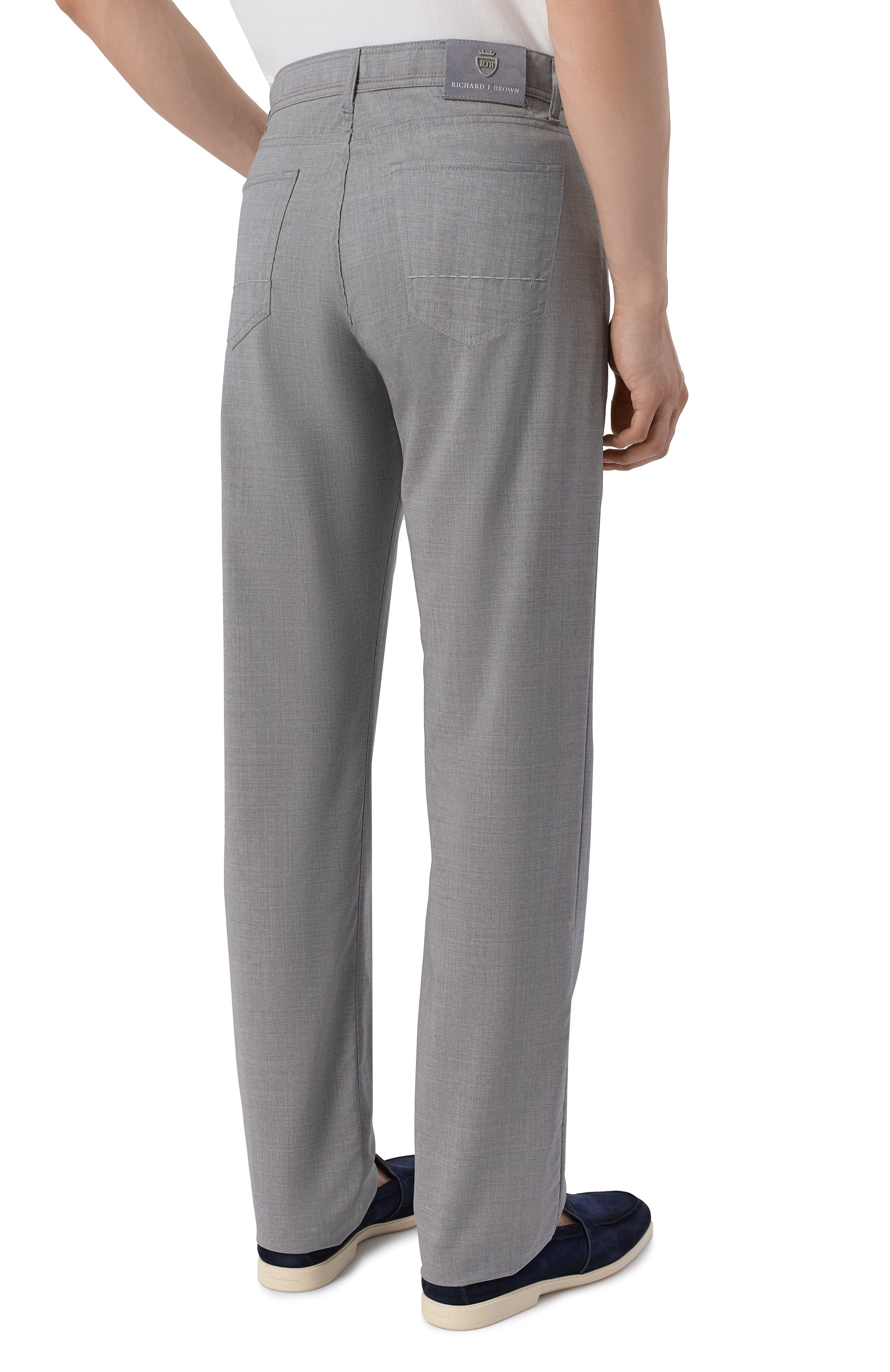 Шерстяные брюки RICHARD J. BROWN серого цвета по цене 77200 руб., арт. R0MA RZ/T83, фото 4 Шерстяные брюки RICHARD J. BROWN, арт. R0MA RZ/T83, фото 4