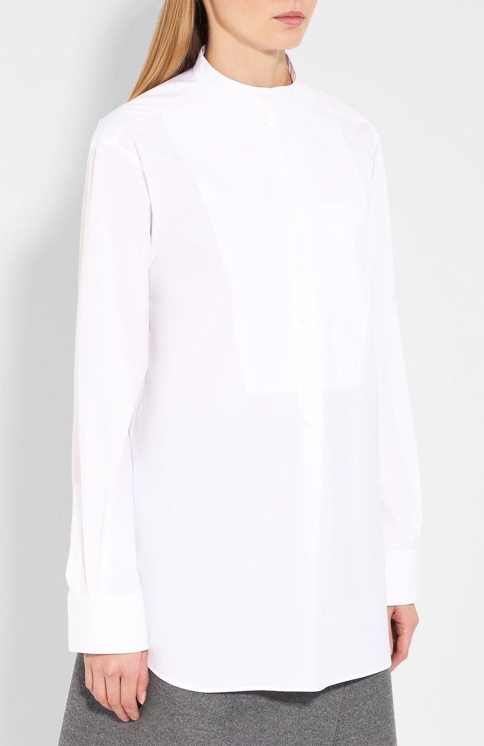 Хлопковая рубашка с воротником-стойкой CELINE, арт. 20D046262, фото 3