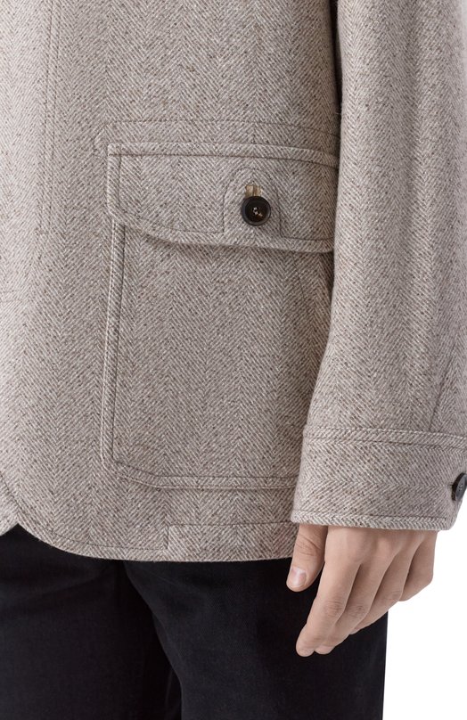 Пиджак из кашемира и шелка Brioni SGQV0L/0D315 Бежевый  SGQV0L/0D315 Фото 5