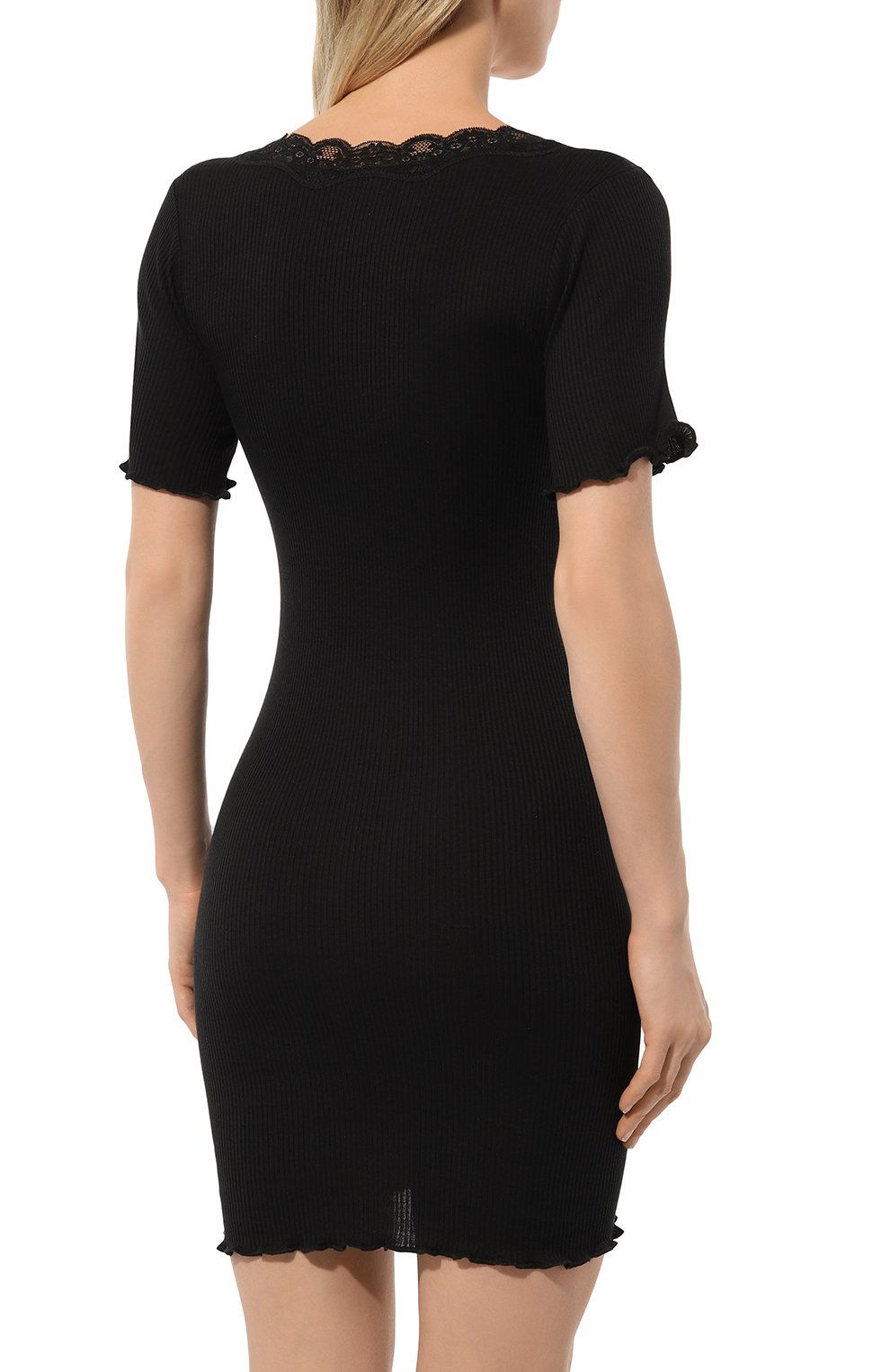 Сорочка из шелка и хлопка EVA B.BITZER черного цвета по цене 26910 руб., арт. 27338267, фото 4 Сорочка из шелка и хлопка EVA B.BITZER, арт. 27338267, фото 4