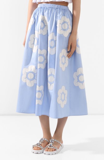 Хлопковая юбка MIU MIU голубого цвета по цене 130000 руб., арт. MG1414-1W2Y-F0076, фото 3 Хлопковая юбка MIU MIU, арт. MG1414-1W2Y-F0076, фото 3