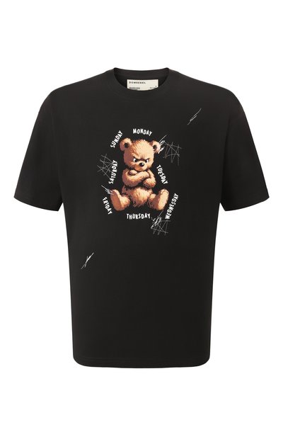 Хлопковая футболка DOMREBEL черного цвета по цене 18600 руб., арт. WEEKDAYS/T-SHIRT, фото 1 Хлопковая футболка DOMREBEL, арт. WEEKDAYS/T-SHIRT, фото 1