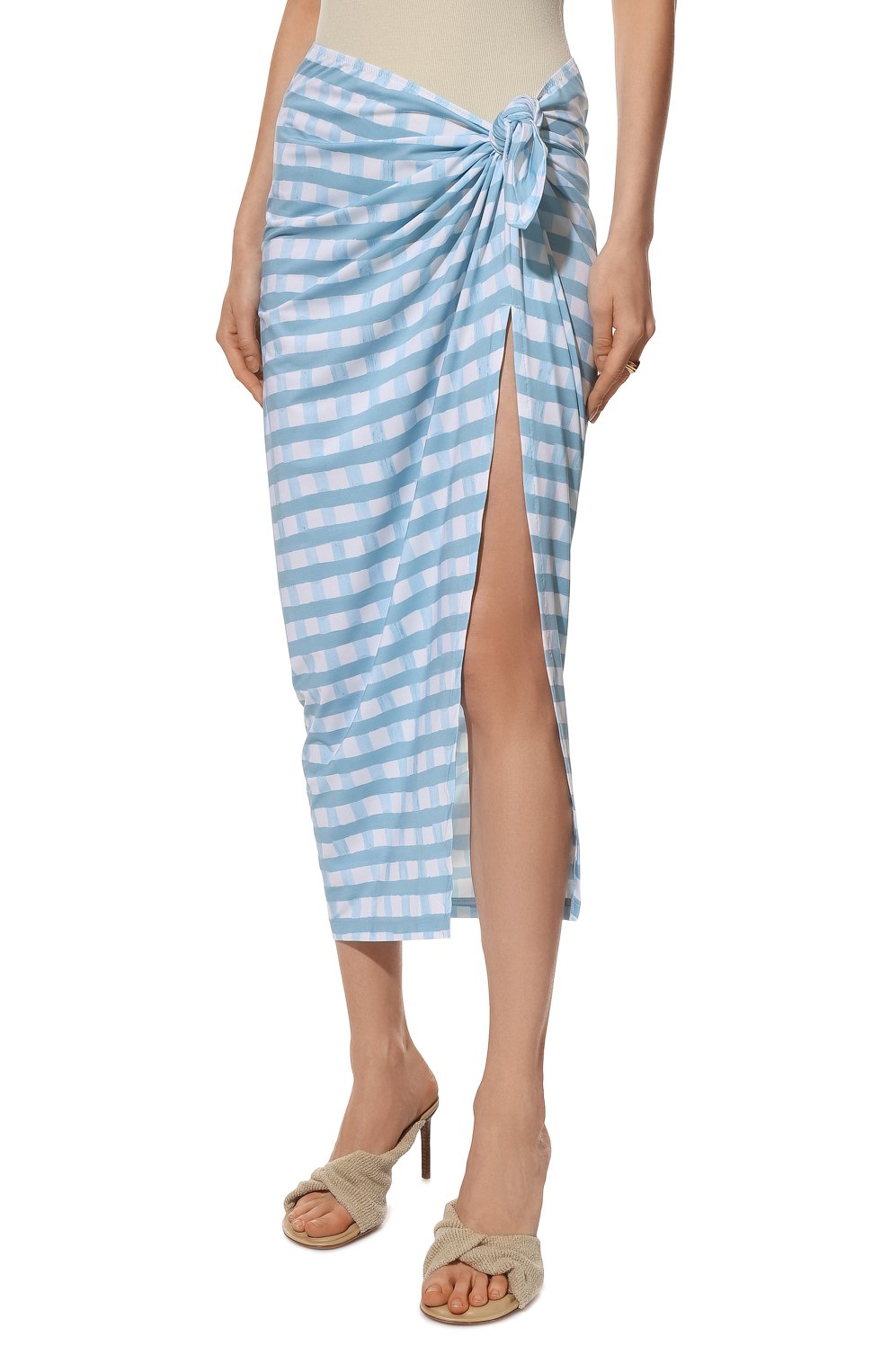 Юбка JACQUEMUS светло-голубого цвета по цене 26200 руб., арт. 221SW003-2026, фото 3 Юбка JACQUEMUS, арт. 221SW003-2026, фото 3