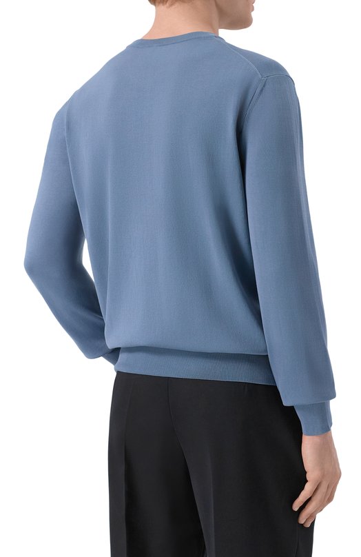 Хлопковый джемпер Canali C0012/MK02459 Голубой  C0012/MK02459 Фото 4