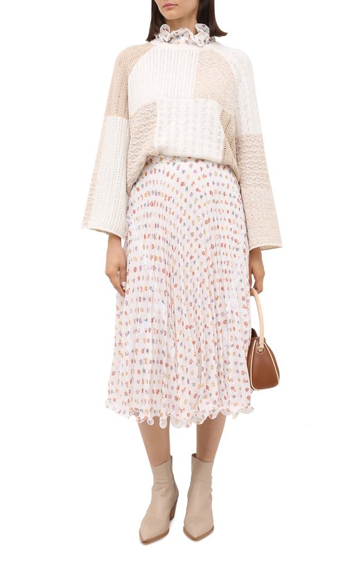 Пуловер из шерсти и хлопка Alice + Olivia Бежевый, фото 2